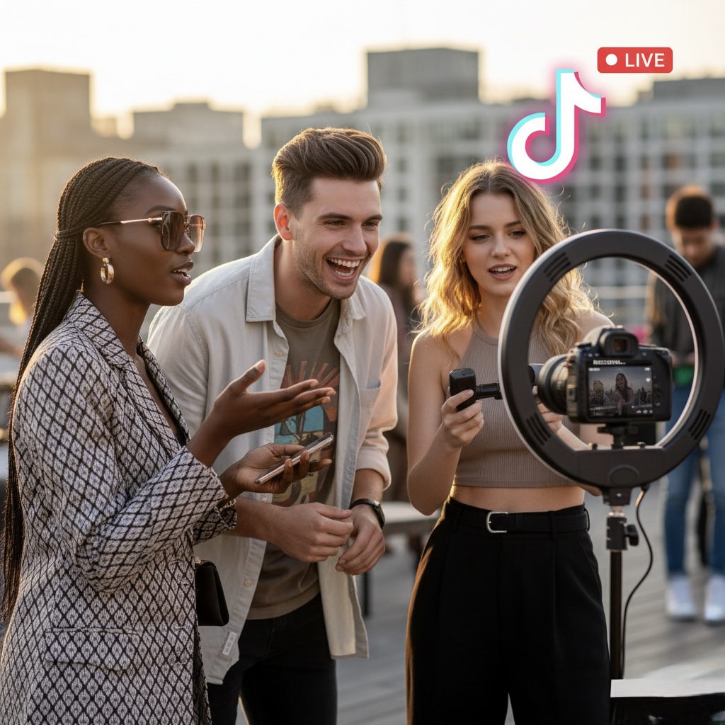 Content creators enjoying themselves whilst shooting content in public.